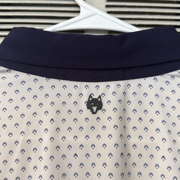 Greyson Men’s White Polo Golf - Large - Navy Blue Collar - Picture 4 of 4